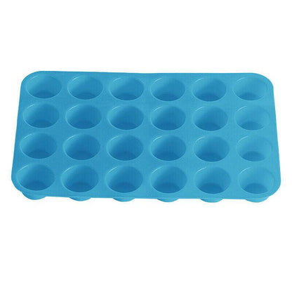 24 Cavity Pan Tray Silicone Mini Cupcake Cookie Baking Mold Au - Blue V528-MOULD-BLUE-32456