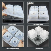 2PCS Silicone Ice Cube Tray Round and Square Ice Ball Maker for Whiskey Cocktails - Blue V528-MOULD-BLUE-390671