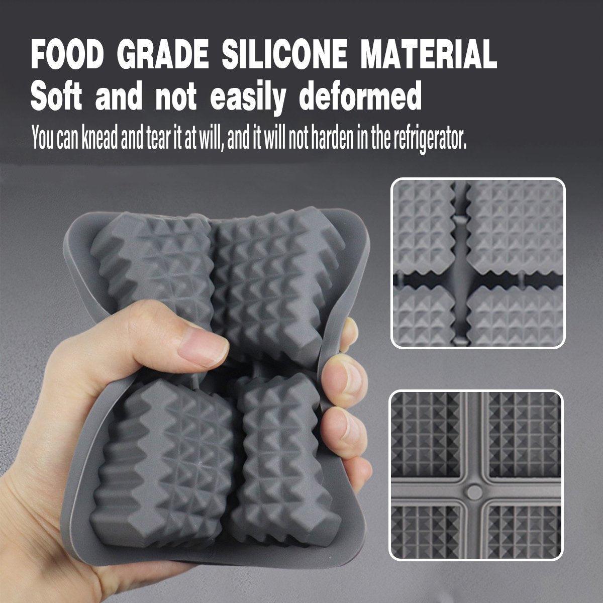 2PCS Silicone Ice Cube Tray Round and Square Ice Ball Maker for Whiskey Cocktails - Blue V528-MOULD-BLUE-390671