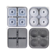 2PCS Silicone Ice Cube Tray Round and Square Ice Ball Maker for Whiskey Cocktails - Blue V528-MOULD-BLUE-390671