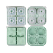 2PCS Silicone Ice Cube Tray Round and Square Ice Ball Maker for Whiskey Cocktails - Blue V528-MOULD-BLUE-390671