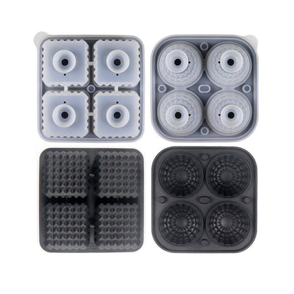 2PCS Silicone Ice Cube Tray Round and Square Ice Ball Maker for Whiskey Cocktails - Green V528-MOULD-GREEN-916555