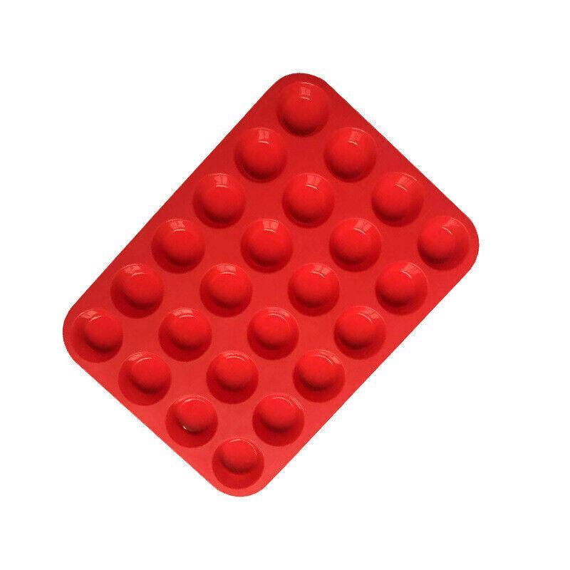 24 Cavity Pan Tray Silicone Mini Cupcake Cookie Baking Mold Au - Red V528-MOULD-RED-25780