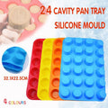 24 Cavity Pan Tray Silicone Mini Cupcake Cookie Baking Mold Au - Yellow V528-MOULD-YELLOW-36121
