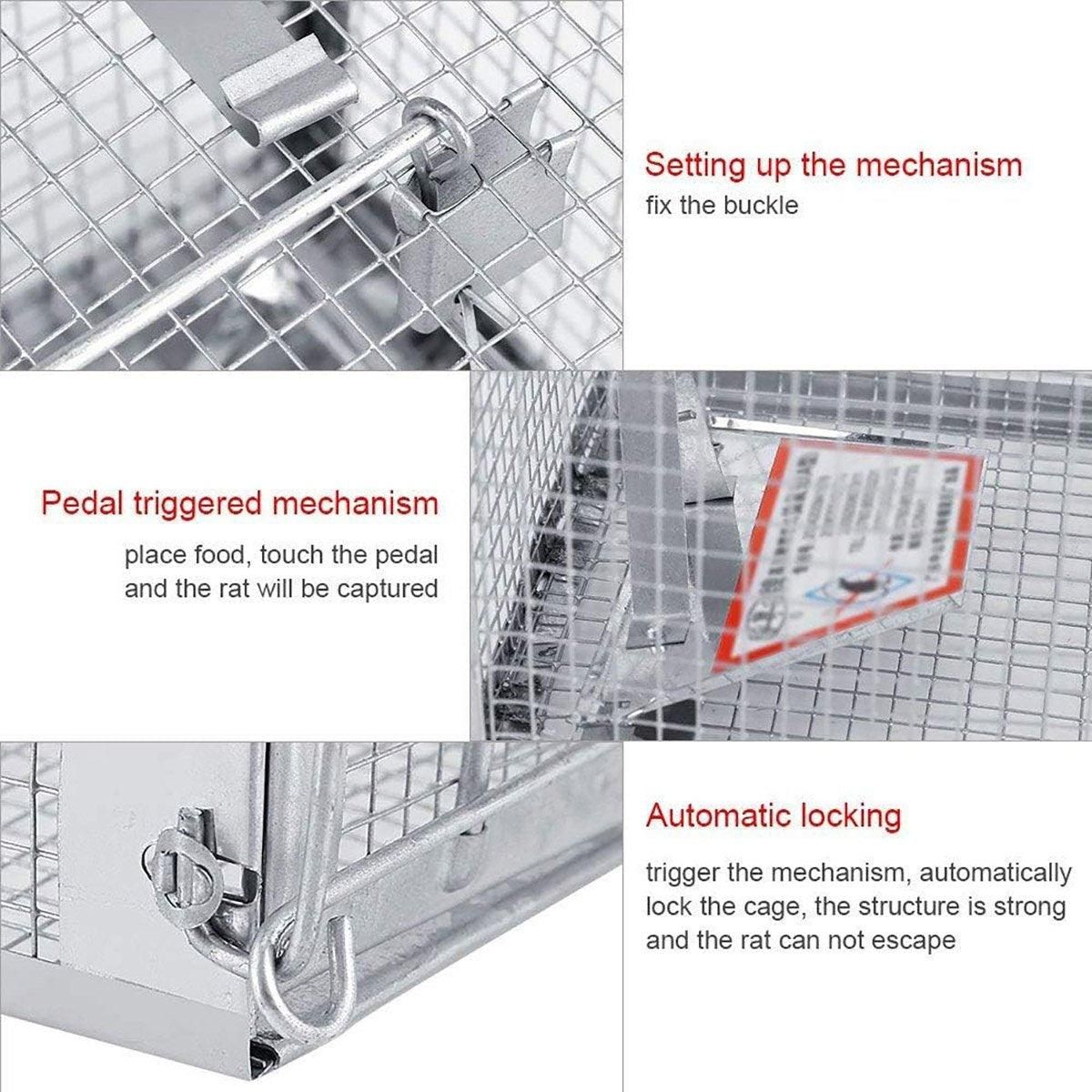 Humane Rat Trap Cage Live 1 Door Animal Catch Pest Rodent Mouse Bait Control Box V528-MOUSETRAP-1PC-862458
