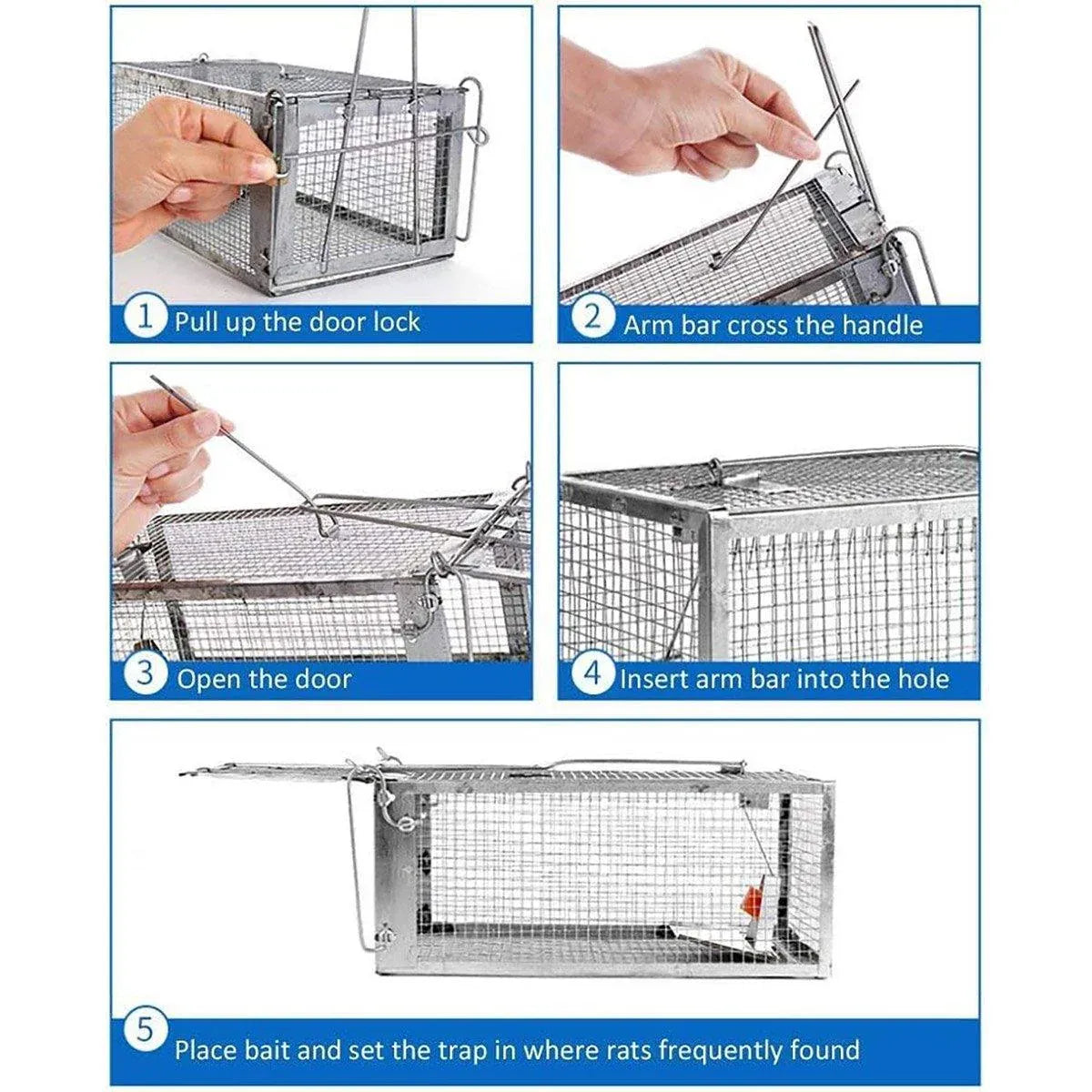 Humane Rat Trap Cage Live 1 Door Animal Catch Pest Rodent Mouse Bait Control Box V528-MOUSETRAP-1PC-862458