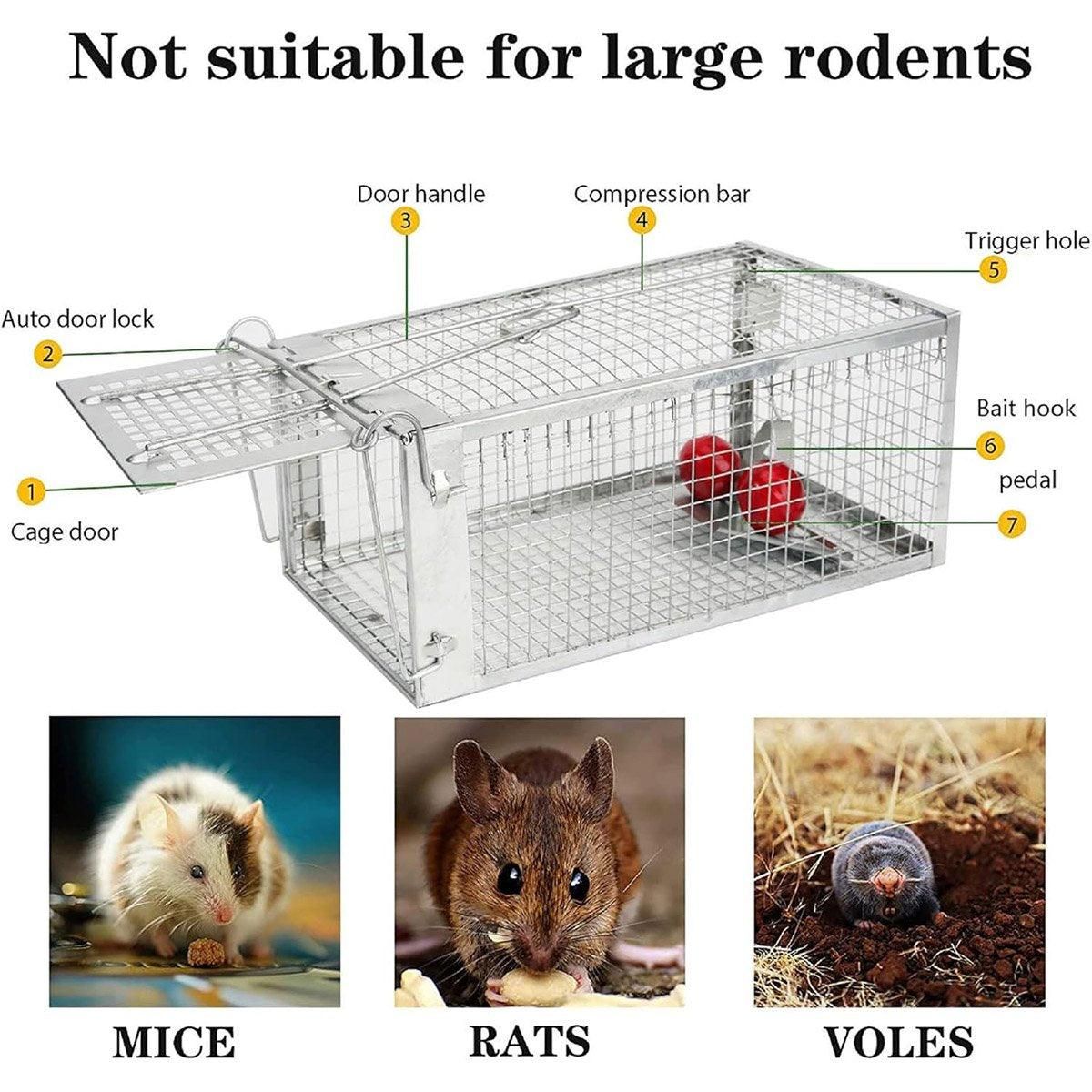 Humane Rat Trap Cage Live 1 Door Animal Catch Pest Rodent Mouse Bait Control Box V528-MOUSETRAP-1PC-862458