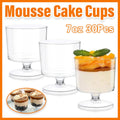 30pcs Clear Hard Plastic Mousse Cake Cup Pudding Ice Cream Dessert Serving Cups V528-MOUSSE-CUP-7OZ-36PCS-734928