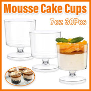 30pcs Clear Hard Plastic Mousse Cake Cup Pudding Ice Cream Dessert Serving Cups V528-MOUSSE-CUP-7OZ-36PCS-734928