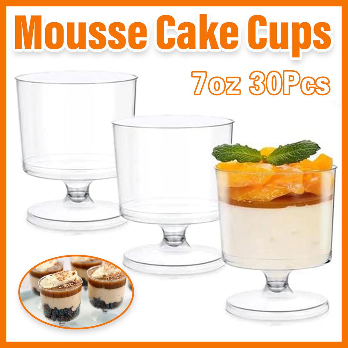 30pcs Clear Hard Plastic Mousse Cake Cup Pudding Ice Cream Dessert Serving Cups V528-MOUSSE-CUP-7OZ-36PCS-734928