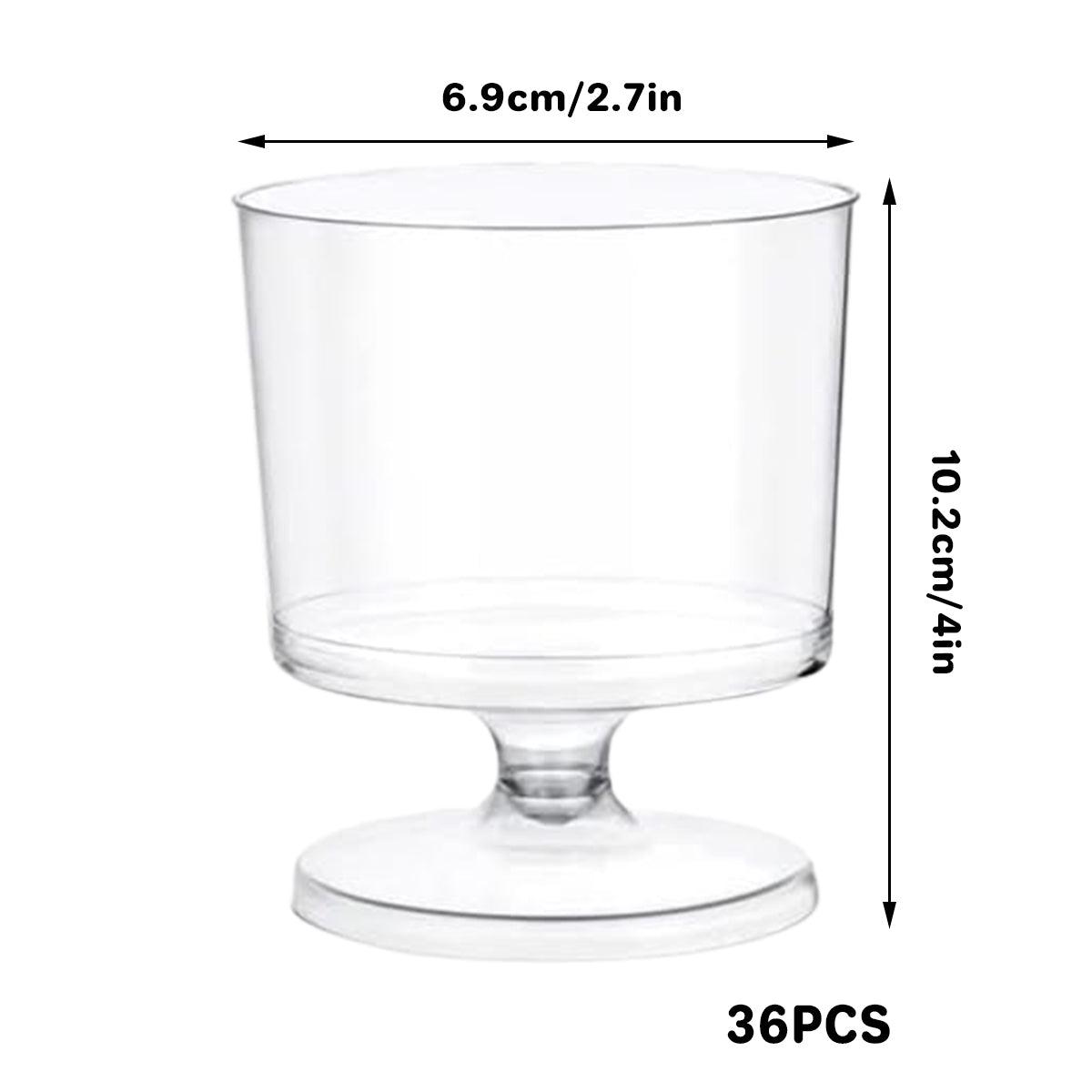 30pcs Clear Hard Plastic Mousse Cake Cup Pudding Ice Cream Dessert Serving Cups V528-MOUSSE-CUP-7OZ-36PCS-734928