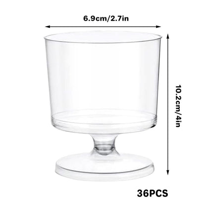 30pcs Clear Hard Plastic Mousse Cake Cup Pudding Ice Cream Dessert Serving Cups V528-MOUSSE-CUP-7OZ-36PCS-734928