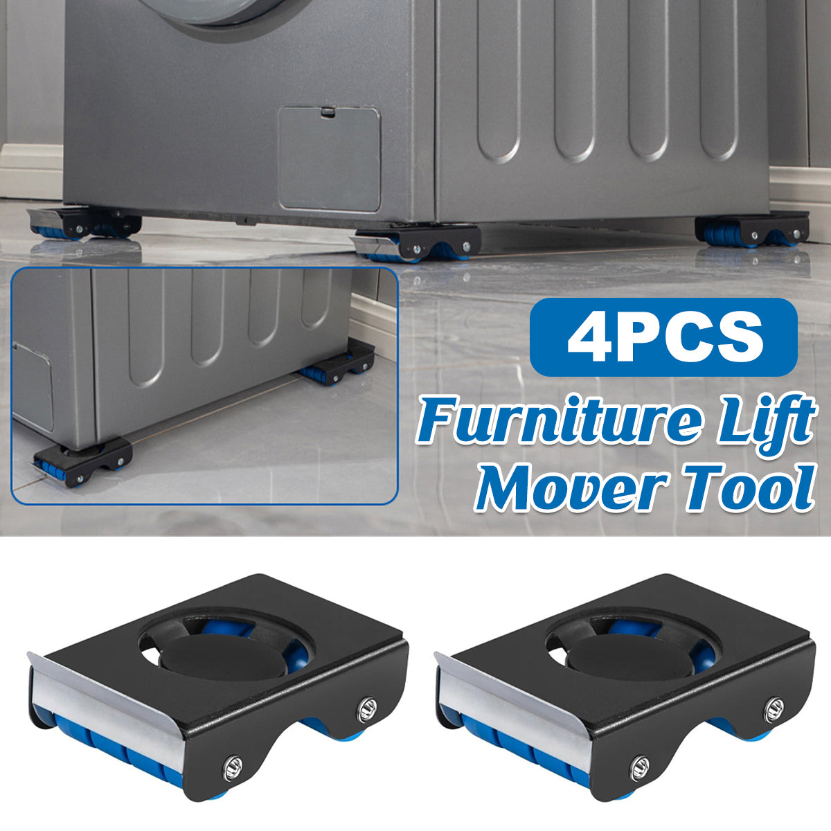 4pcs Movable Washing Machine Stand Furniture Moving Bracket Appliance Roller V528-MOVABLE-BASE-BRAKE-4PCS-WQG-630304