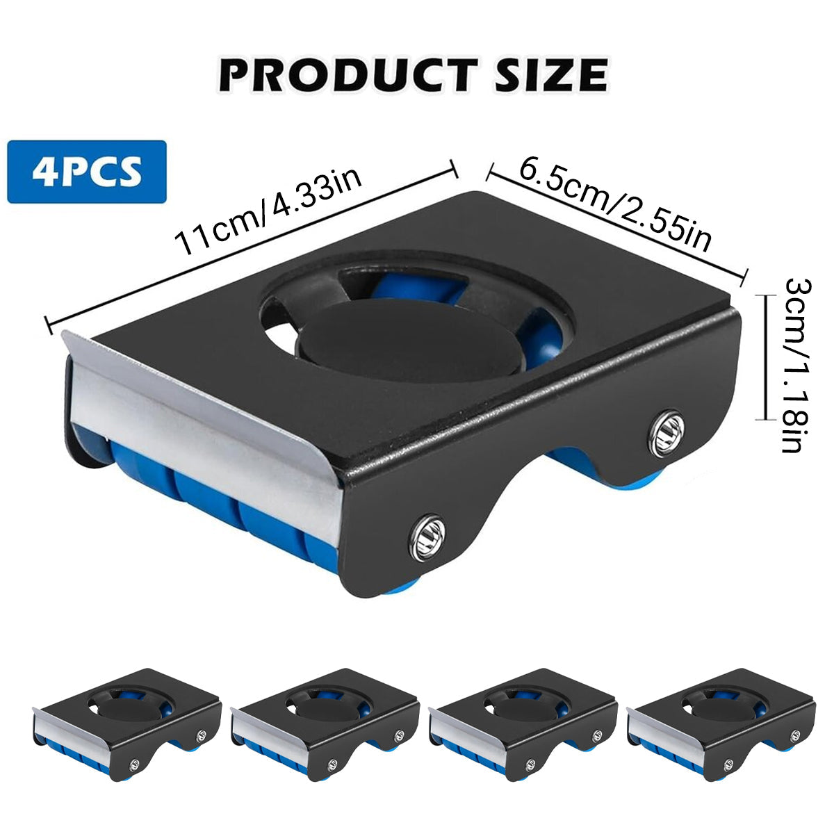 4pcs Movable Washing Machine Stand Furniture Moving Bracket Appliance Roller V528-MOVABLE-BASE-BRAKE-4PCS-WQG-630304