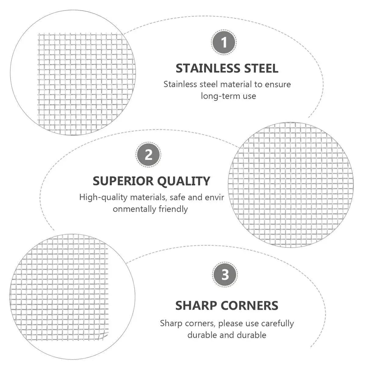 10pcs Stainless Steel Wire Mesh for Water Plants Fish Tank Aquarium Decoration - 8x8cm V528-MSWP-8X8CM-10PCS-727817