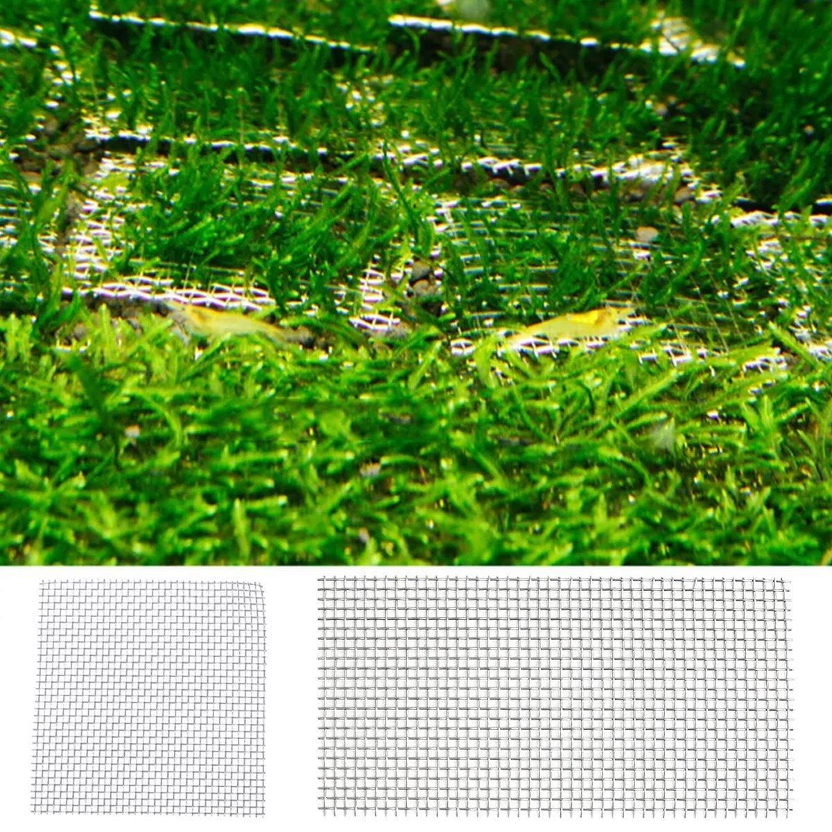 10pcs Stainless Steel Wire Mesh for Water Plants Fish Tank Aquarium Decoration - 8x8cm V528-MSWP-8X8CM-10PCS-727817