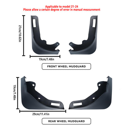 4PCS Universal Soft Rubber Fender Flares Wheel Arch Guard No Drill Car Accessories V528-MUDGUARD-BLACK-473458