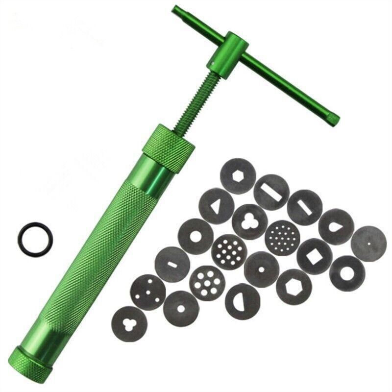 Polymer Clay Gun Extruder Sculpey Sculpting Tool with 20 Discs Cake Tool Craft V528-MUDSQUEEZER-33543