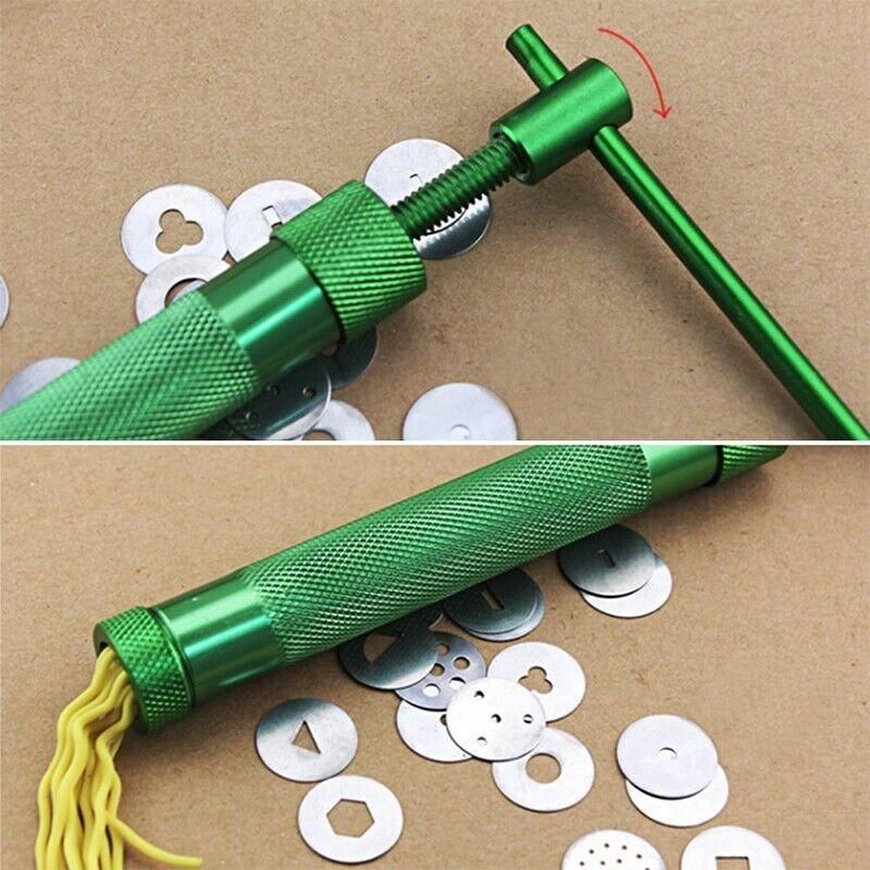 Polymer Clay Gun Extruder Sculpey Sculpting Tool with 20 Discs Cake Tool Craft V528-MUDSQUEEZER-33543