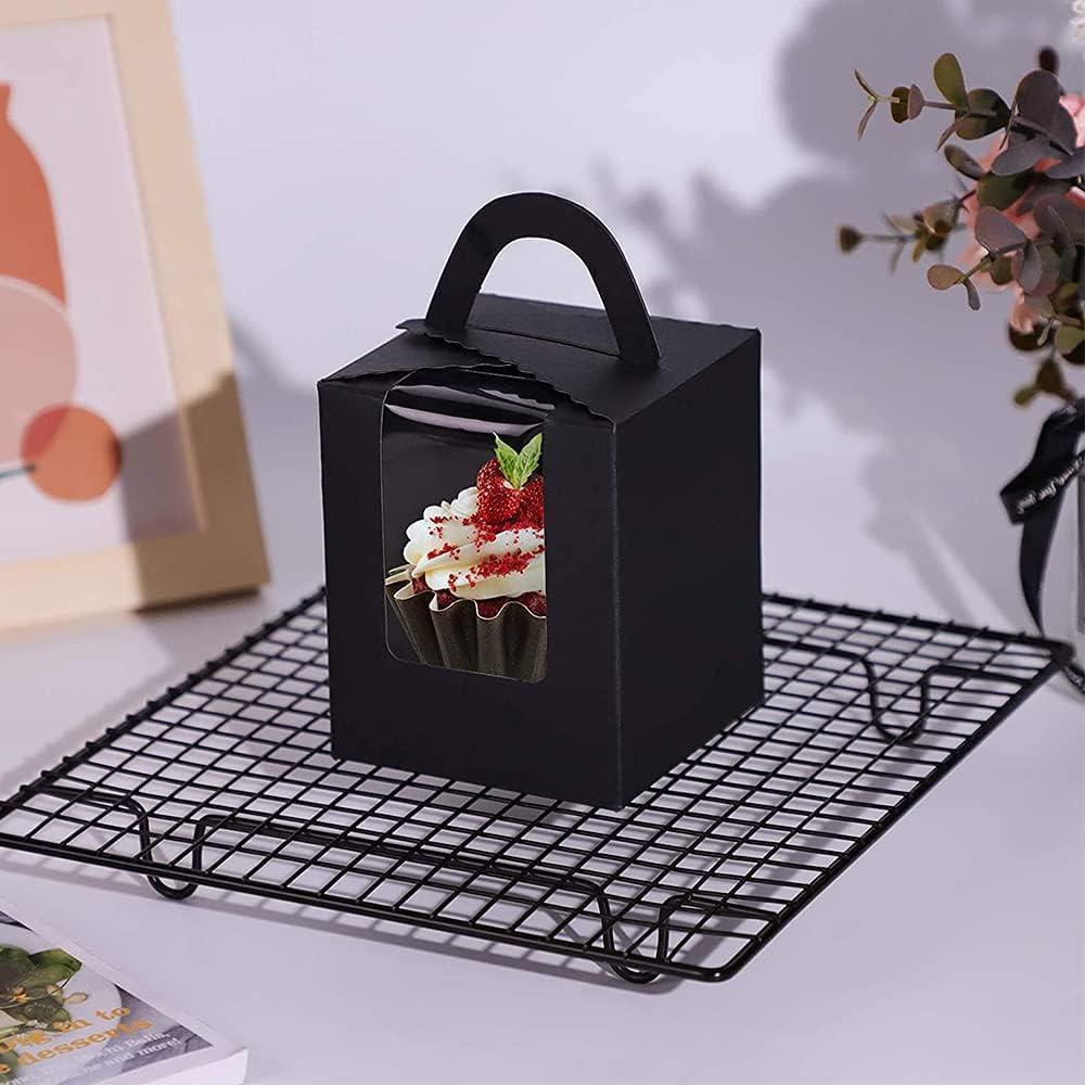 50 Pack Premium Cupcake Boxes with Window Thickened Cardboard Muffin Holders - Blue V528-MUFFIN-CASE-50PCS-BLUE-723301