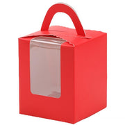 50 Pack Premium Cupcake Boxes with Window Thickened Cardboard Muffin Holders - Blue V528-MUFFIN-CASE-50PCS-BLUE-723301