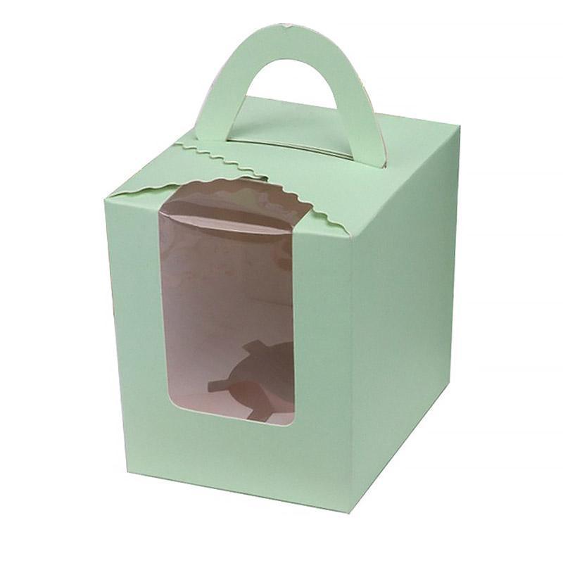 50 Pack Premium Cupcake Boxes with Window Thickened Cardboard Muffin Holders - Blue V528-MUFFIN-CASE-50PCS-BLUE-723301