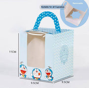 50 Pack Premium Cupcake Boxes with Window Thickened Cardboard Muffin Holders - Blue V528-MUFFIN-CASE-50PCS-BLUE-723301