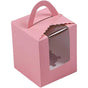 50 Pack Premium Cupcake Boxes with Window Thickened Cardboard Muffin Holders - Pink V528-MUFFIN-CASE-50PCS-PINK-711329