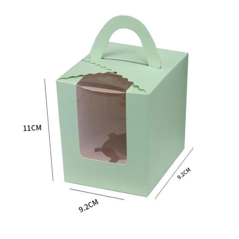 50 Pack Premium Cupcake Boxes with Window Thickened Cardboard Muffin Holders - Pink V528-MUFFIN-CASE-50PCS-PINK-711329