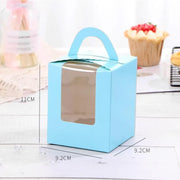 50 Pack Premium Cupcake Boxes with Window Thickened Cardboard Muffin Holders - Pink V528-MUFFIN-CASE-50PCS-PINK-711329