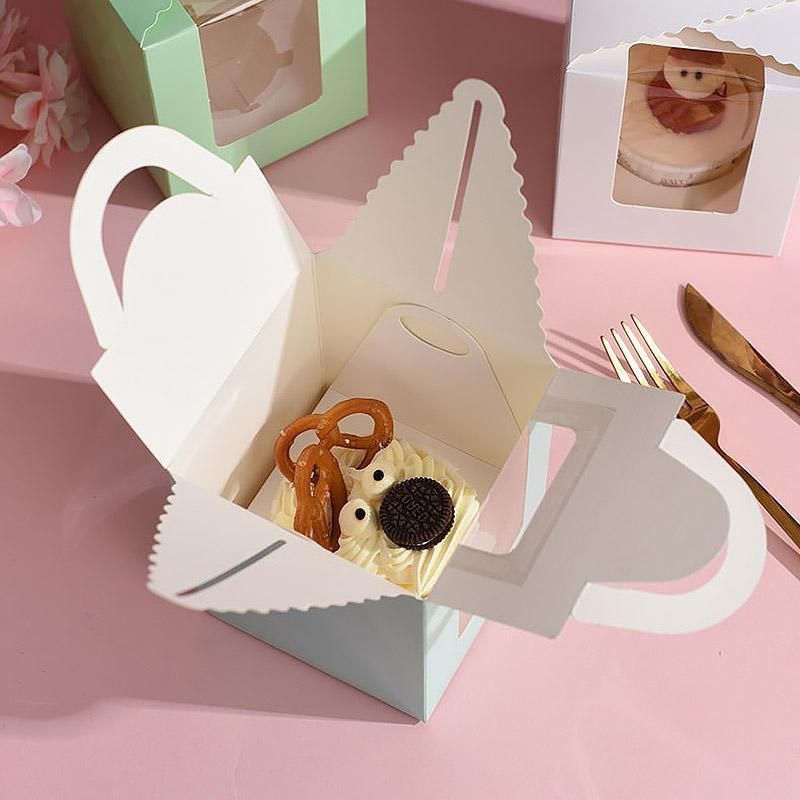 50 Pack Premium Cupcake Boxes with Window Thickened Cardboard Muffin Holders - Pink V528-MUFFIN-CASE-50PCS-PINK-711329