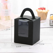 50 Pack Premium Cupcake Boxes with Window Thickened Cardboard Muffin Holders - Pink V528-MUFFIN-CASE-50PCS-PINK-711329