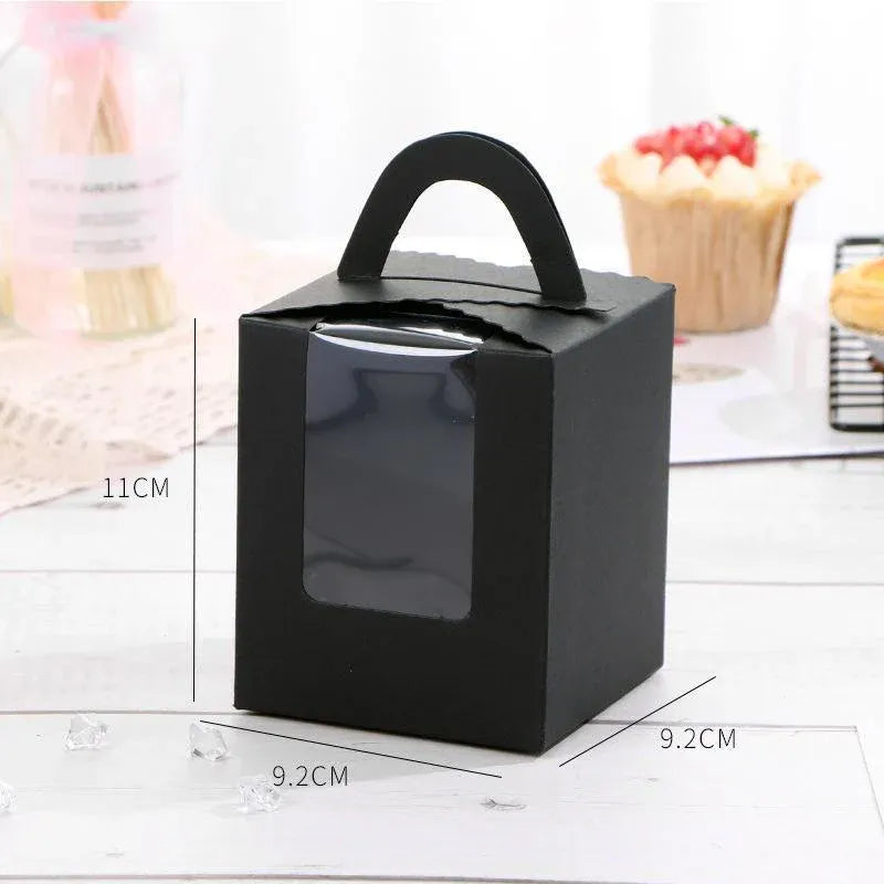 50 Pack Premium Cupcake Boxes with Window Thickened Cardboard Muffin Holders - Pink V528-MUFFIN-CASE-50PCS-PINK-711329