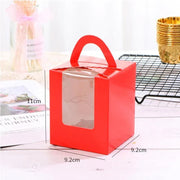 50 Pack Premium Cupcake Boxes with Window Thickened Cardboard Muffin Holders - Pink V528-MUFFIN-CASE-50PCS-PINK-711329