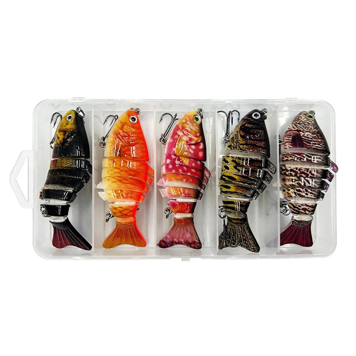 5PCS Faux Lure Set Fish Hard Fake Bait Fishing Lures Artificial Bait Tackle Gear V528-MULTI-SEGMENT-FISHBAIT-5PCS-886861