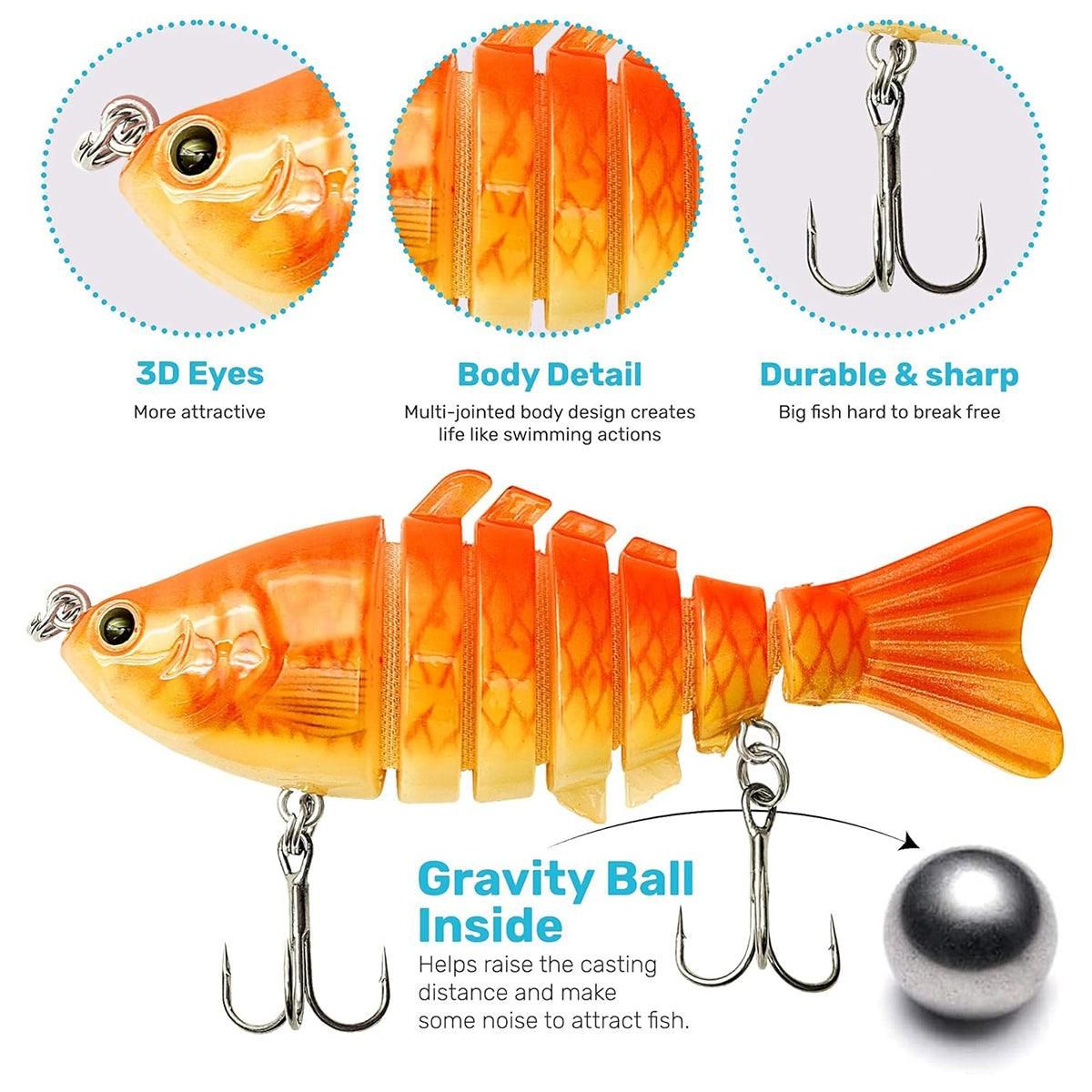 5PCS Faux Lure Set Fish Hard Fake Bait Fishing Lures Artificial Bait Tackle Gear V528-MULTI-SEGMENT-FISHBAIT-5PCS-886861