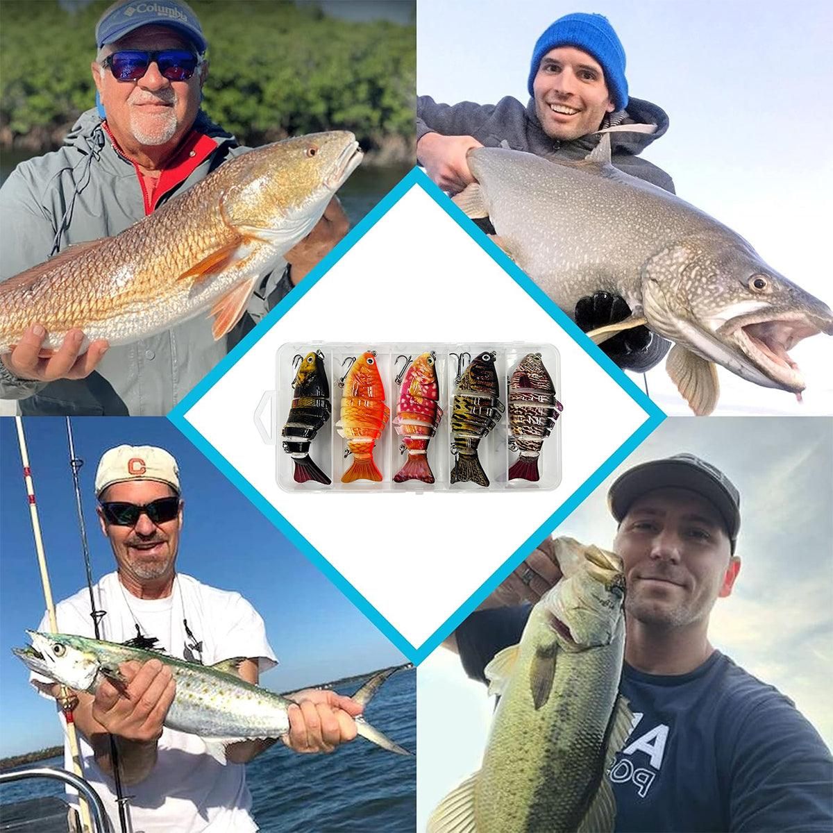 5PCS Faux Lure Set Fish Hard Fake Bait Fishing Lures Artificial Bait Tackle Gear V528-MULTI-SEGMENT-FISHBAIT-5PCS-886861