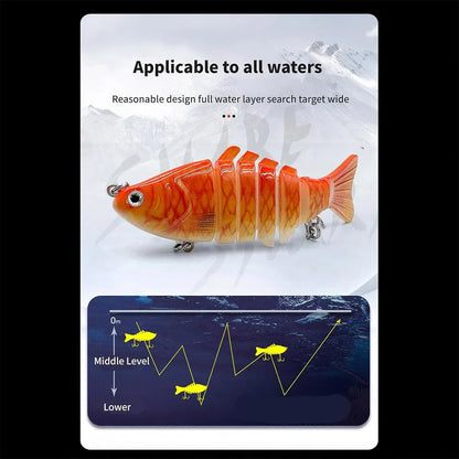 5PCS Faux Lure Set Fish Hard Fake Bait Fishing Lures Artificial Bait Tackle Gear V528-MULTI-SEGMENT-FISHBAIT-5PCS-886861
