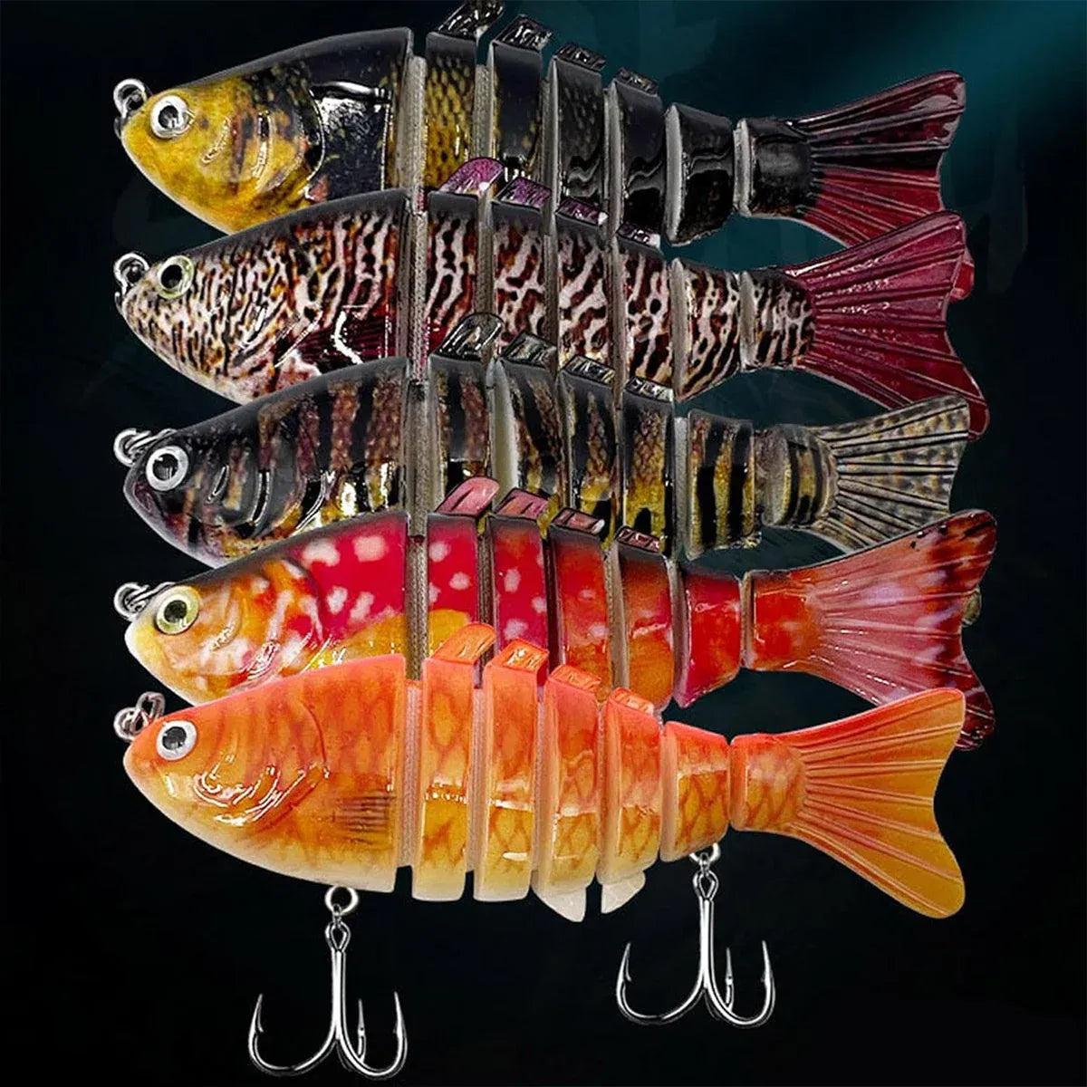 5PCS Faux Lure Set Fish Hard Fake Bait Fishing Lures Artificial Bait Tackle Gear V528-MULTI-SEGMENT-FISHBAIT-5PCS-886861