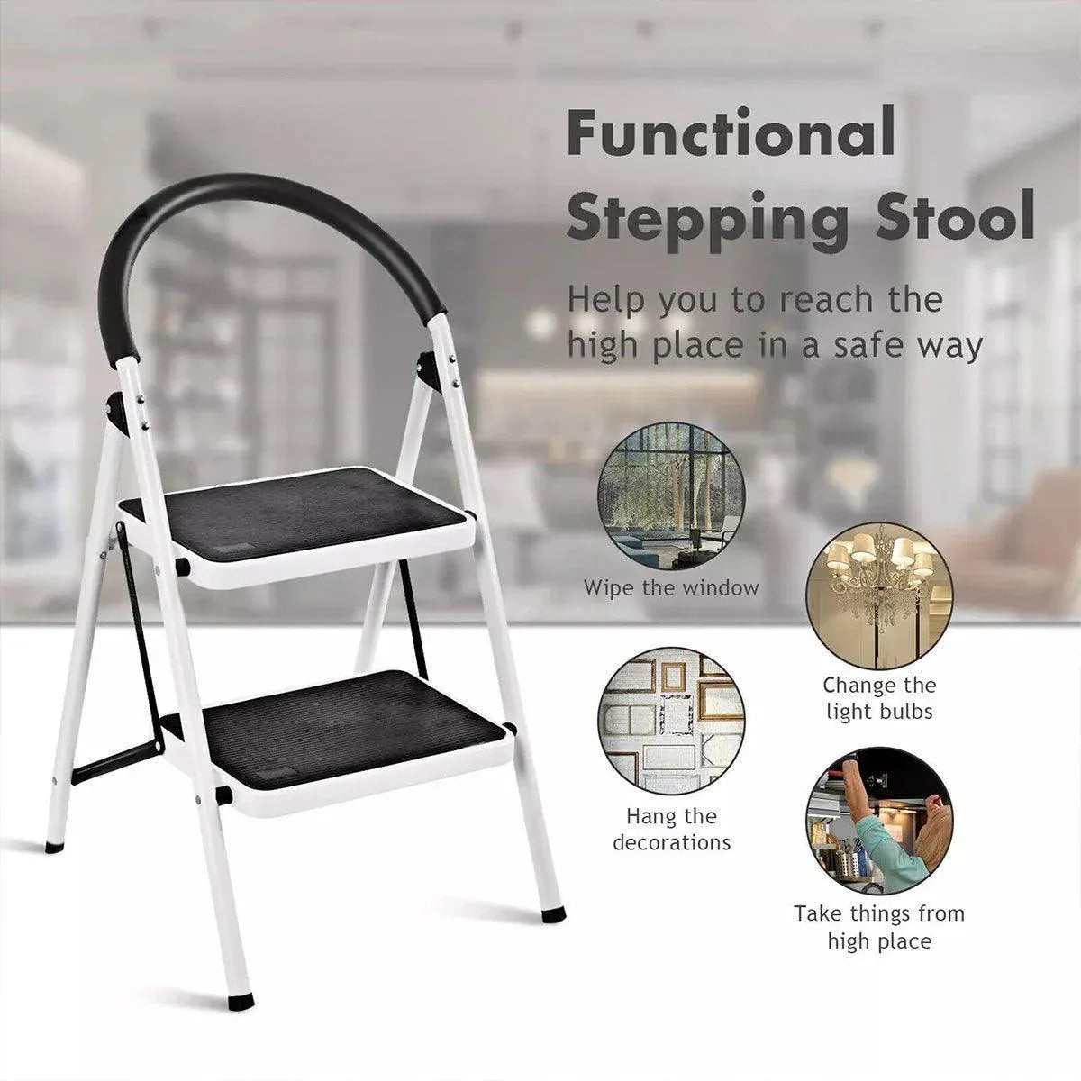 Folding Portable Multi Step Ladder with Handrail Household A Type Iron Ladder V528-MULTI-STEP-LADDER-2-957656