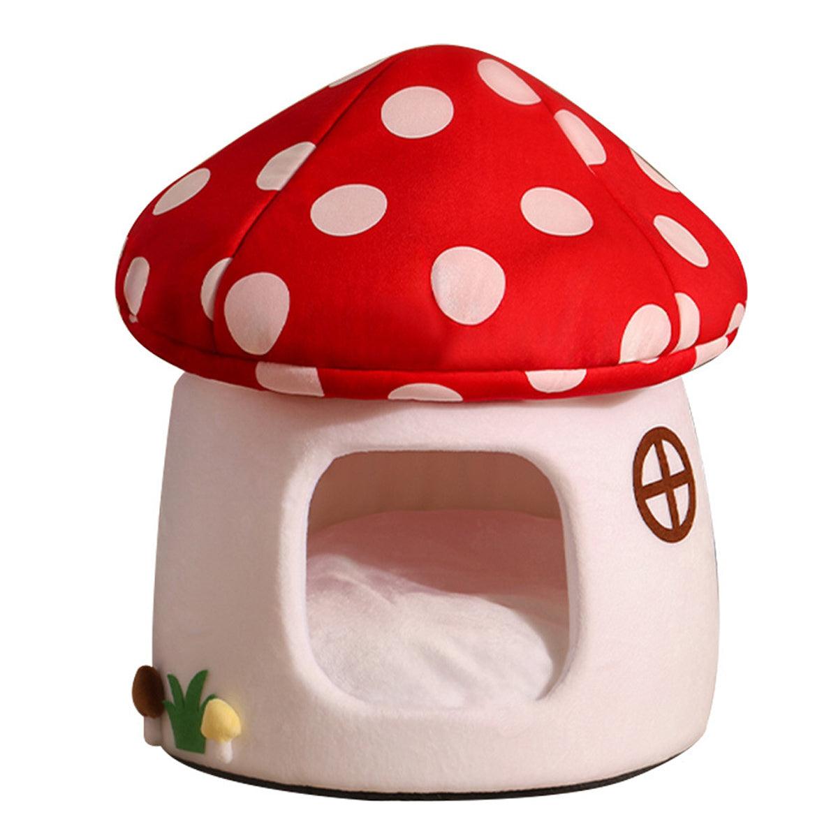 Winter Mushroom Cat House Cozy Sleeping Pet Bed for Cats Indoor Warm Pet House V528-MUSHROOM-NEST-221570
