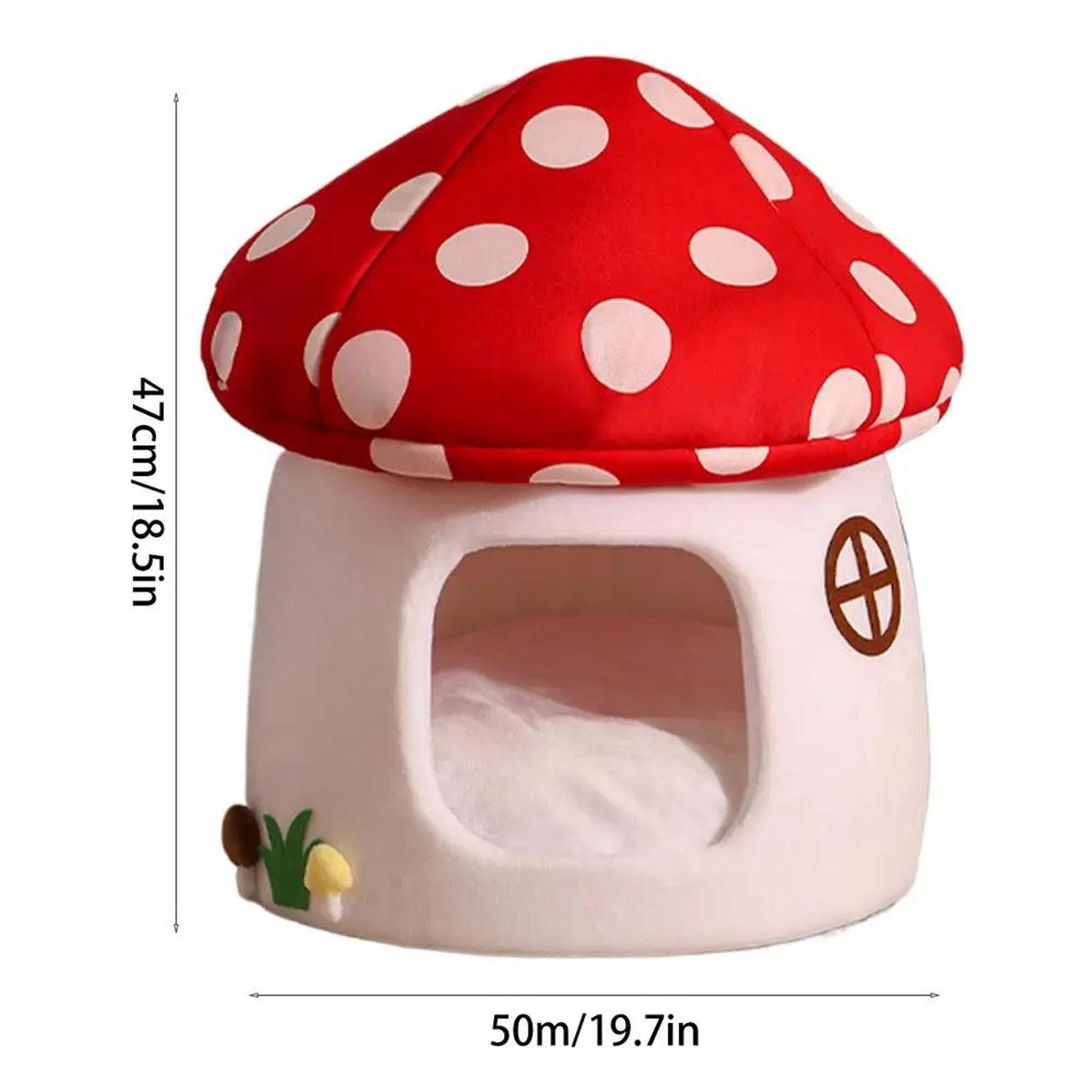 Winter Mushroom Cat House Cozy Sleeping Pet Bed for Cats Indoor Warm Pet House V528-MUSHROOM-NEST-221570