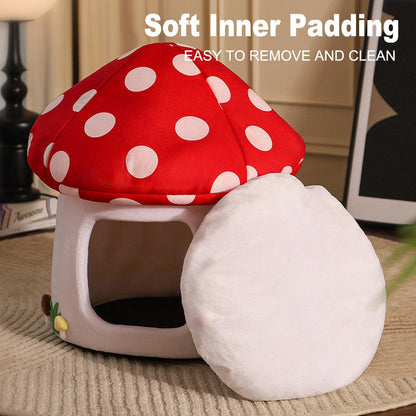 Winter Mushroom Cat House Cozy Sleeping Pet Bed for Cats Indoor Warm Pet House V528-MUSHROOM-NEST-221570