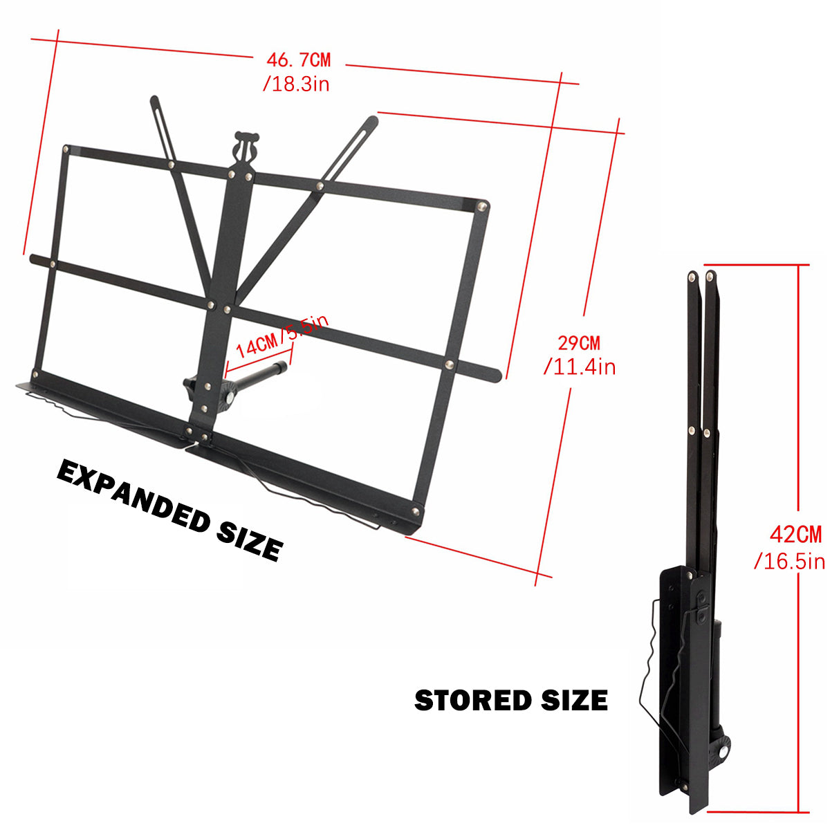 Portable Folding Music Stand Iron Desktop Book Holder Reading Sheet Rack Display V528-MUSIC-STAND-722040