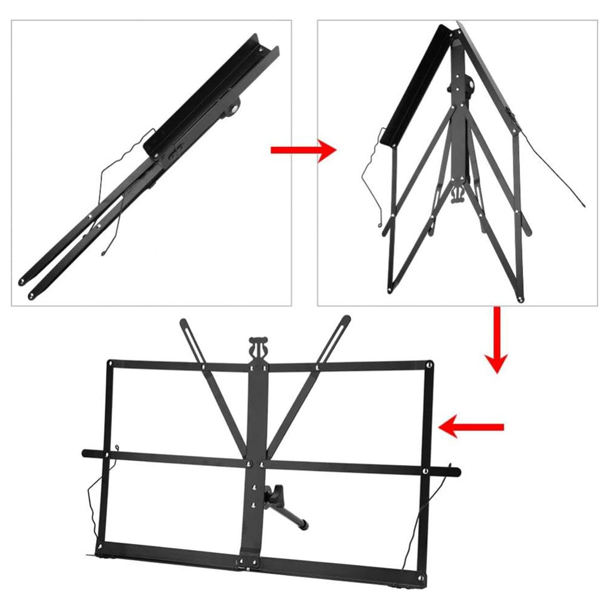 Portable Folding Music Stand Iron Desktop Book Holder Reading Sheet Rack Display V528-MUSIC-STAND-722040