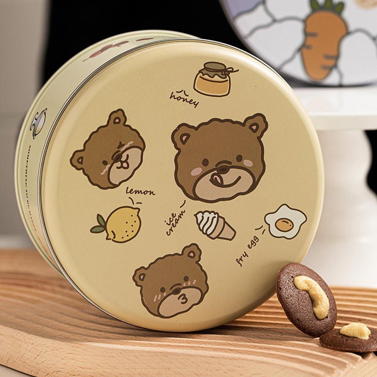10PCS Cookie Tin Box Metal Biscuit Gift Box Candy Packaging Dragon Year Baking - Bread Bear (bump) V528-MUZZLE-BOX-10PCS-ATMBXX-756084