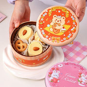 10PCS Cookie Tin Box Metal Biscuit Gift Box Candy Packaging Dragon Year Baking - Bread Bear (bump) V528-MUZZLE-BOX-10PCS-ATMBXX-756084