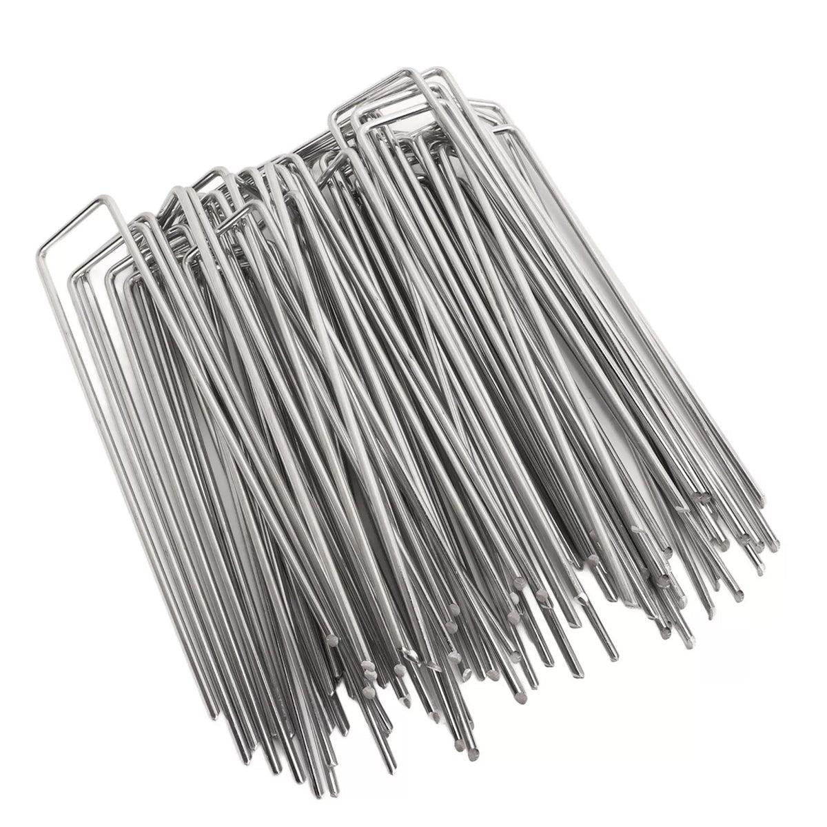 100pcs U Shape Ground Stakes Gardening Spikes Landscape Anchor Pins V528-NAIL-100PCS-40-100MM-924438