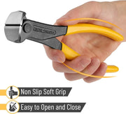 Nail Puller Nail Remover Tool Cutting Pliers Carpenter Tools End Cutting Pliers - 7 inch V528-NAIL-PLIER-7-YELLOW-244871