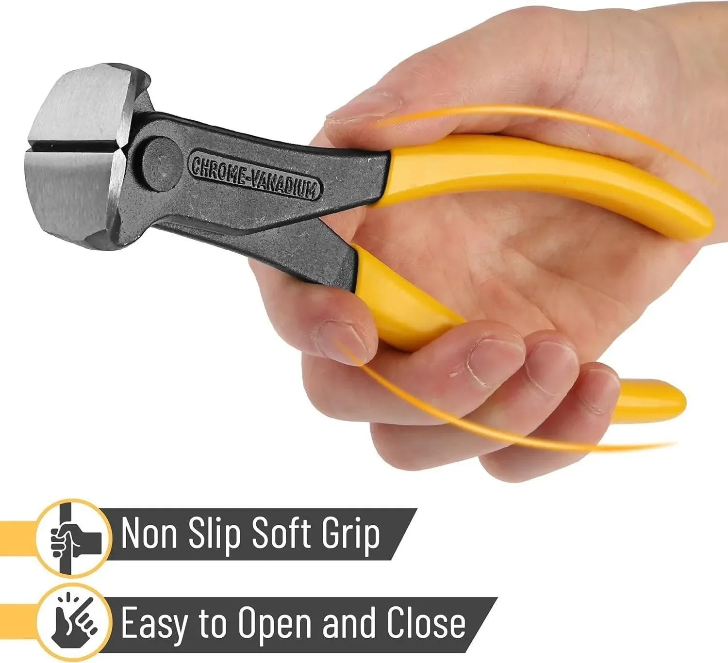 Nail Puller Nail Remover Tool Cutting Pliers Carpenter Tools End Cutting Pliers - 8 inch V528-NAIL-PLIER-8-YELLOW-146164